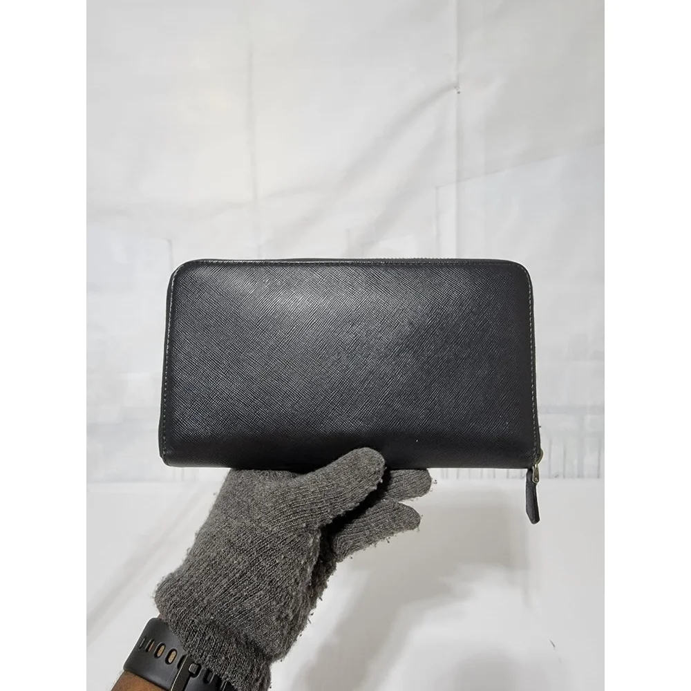 Prada Saffiano Leather Zip Around Wallet Black - Picture 3 of 13